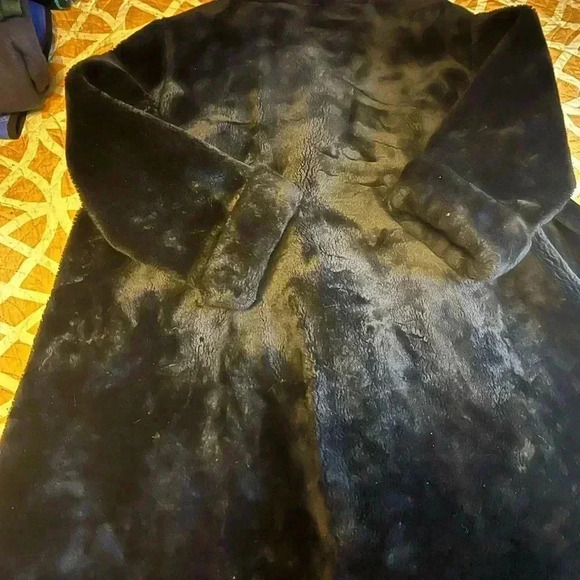 Vintage Monterey Fashions Black  Faux Fur Coat Size M - Picture 5 of 5